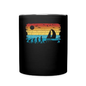 voilier evolution capitaine marin navire - Mug uni - noir - Devant