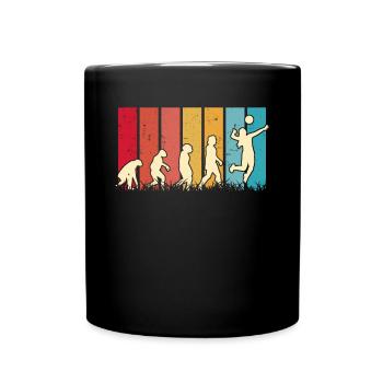 Volleyball Evolution Volleyballspieler - Tasse einfarbig - Schwarz - Vorne