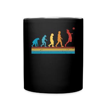 Volleyball Evolution Volleyballspieler - Tasse einfarbig - Schwarz - Vorne