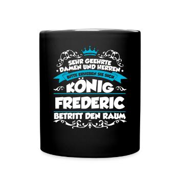 Frederic Name Design - Tasse einfarbig - Schwarz - Vorne