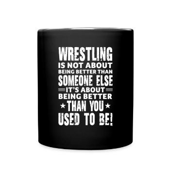 Wrestling Wrestler Fight Wrestling Ringer Gift - Full Colour Mug - black - Front