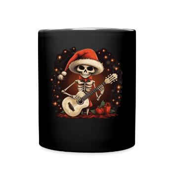 Guitares électriques Père Noël squelette Père Noël - Mug uni - noir - Devant