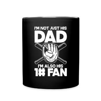 Lustiger Baseball - Tasse einfarbig - Schwarz - Vorne