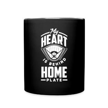 Lustiger Baseball - Tasse einfarbig - Schwarz - Vorne