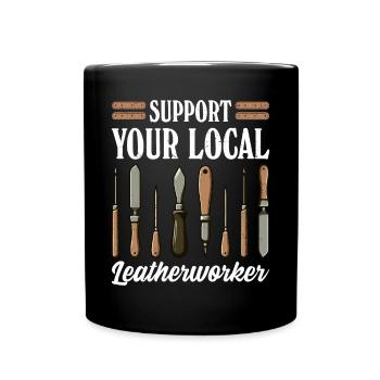 Travail du cuir, Estampage, Artisan, Maroquinier - Mug uni - noir - Devant