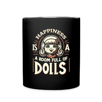 Poupée amant collection poupées Vintage porcelaine - Mug uni - noir - Devant