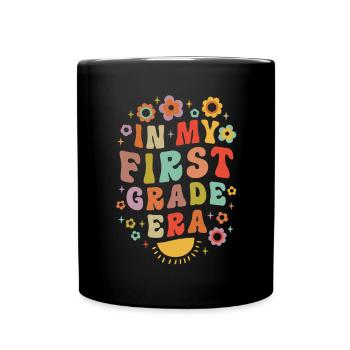 In My First Grade Era 1st Grade Groovy Vintage - Full Colour Mug - black - Front