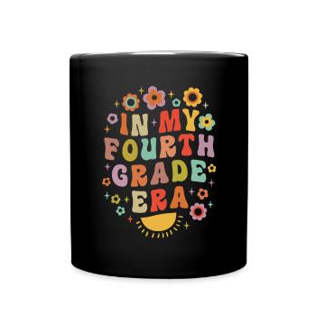 In My Fourth Grade Era 4th Grade Groovy Vintage - Full Colour Mug - black - Front