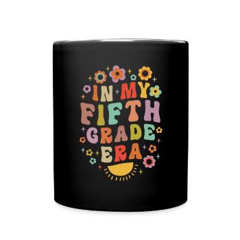 In My Fifth Grade Era 5th Grade Groovy Vintage - Full Colour Mug - black - Front
