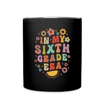 Dans mon ère de sixième année 6e année Groovy Vintage - Mug uni - noir - Devant