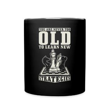 Chess Player Chessboard Strategist Saying Chess - Full Colour Mug - black - Front