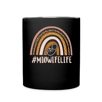 Nurse Midwife Birth Worker Rainbow - Tasse einfarbig - Schwarz - Vorne