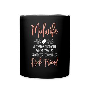 Nurse Midwife Birth Worker Midwife - Full Colour Mug - black - Front