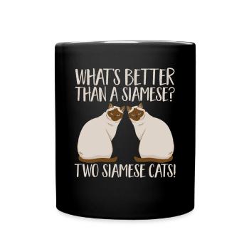 Siamkatze - Tasse einfarbig - Schwarz - Vorne