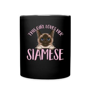 Siamkatze - Tasse einfarbig - Schwarz - Vorne