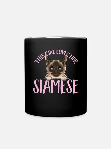 Siamkatze - Tasse einfarbig - Schwarz