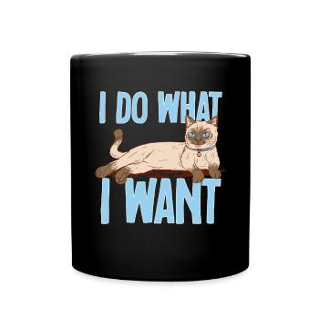 Siamkatze - Tasse einfarbig - Schwarz - Vorne