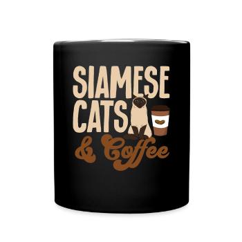 Siamkatze - Tasse einfarbig - Schwarz - Vorne