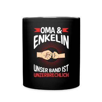 Oma Großmutter und Enkelin - Tasse einfarbig - Schwarz - Vorne