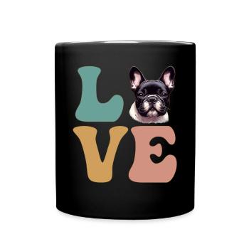 Bouledogue français Frenchie amoureux des chiens - Mug uni - noir - Devant