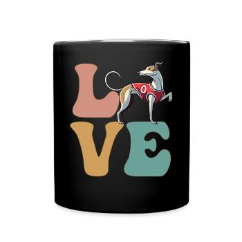 Greyhound Dog Lovers - Full Colour Mug - black - Front