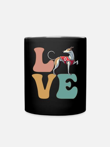 Windhund Hundeliebhaber - Tasse einfarbig - Schwarz