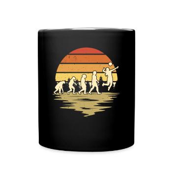 Volleyball Evolution Volleyballspieler - Tasse einfarbig - Schwarz - Vorne
