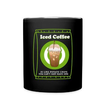 Eiskaffee Kaffeeliebhaber Geschenk - Tasse einfarbig - Schwarz - Vorne
