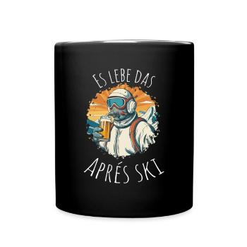Hüttengaudi - Long live après-ski - Full Colour Mug - black - Front