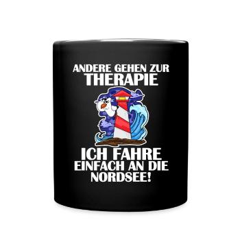 Nordsee Spruch - Tasse einfarbig - Schwarz - Vorne