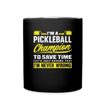 Lustiges Pickleball Geschenk - Tasse einfarbig - Schwarz - Vorne