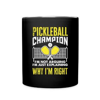 Lustiges Pickleball Geschenk - Tasse einfarbig - Schwarz - Vorne