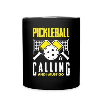 Lustiges Pickleball Geschenk - Tasse einfarbig - Schwarz - Vorne