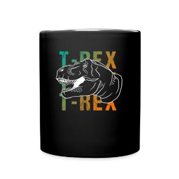 T-Rex Jeu de mots Look rétro cadeau - Mug uni - noir - Devant