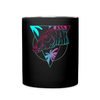 Colored Dino Circle Art Gift - Full Colour Mug - black - Front