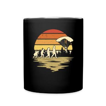 Fallschirmspringer EvolutionFallmschirm Skydive - Tasse einfarbig - Schwarz - Vorne