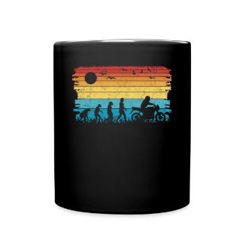 Motorradfahrer Evolution Motorrad Biker - Tasse einfarbig - Schwarz - Vorne