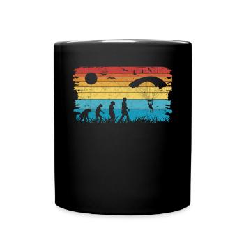 Fallschirmspringer EvolutionFallmschirm Skydive - Tasse einfarbig - Schwarz - Vorne