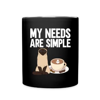 Siamkatze - Tasse einfarbig - Schwarz - Vorne