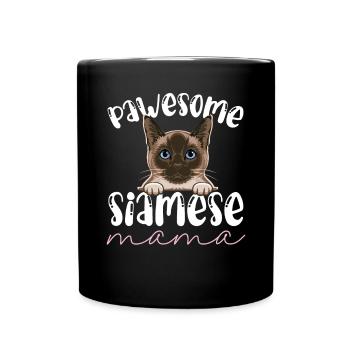 Siamkatze - Tasse einfarbig - Schwarz - Vorne