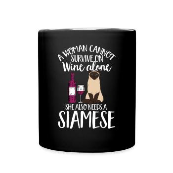 Siamkatze - Tasse einfarbig - Schwarz - Vorne