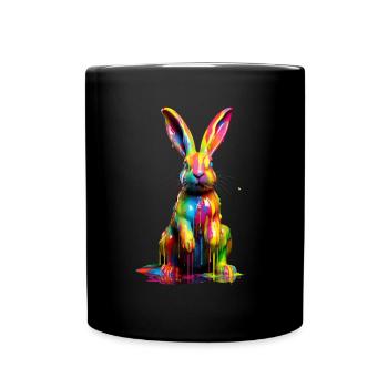 Lapin arc-en-ciel - Mug uni - noir - Devant