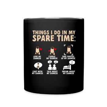 Siamkatze - Tasse einfarbig - Schwarz - Vorne