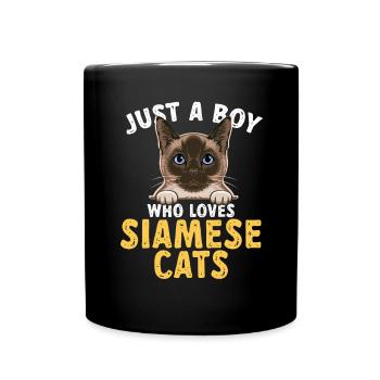 Siamkatze - Tasse einfarbig - Schwarz - Vorne