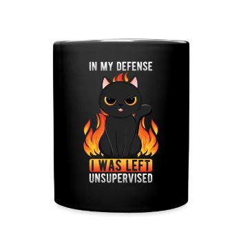 Pour ma défense, on m’a laissé Black Cat sans surveillance - Mug uni - noir - Devant