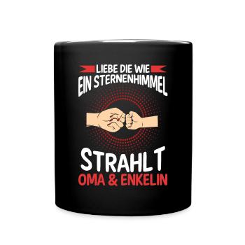 Oma Großmutter und Enkelin - Tasse einfarbig - Schwarz - Vorne