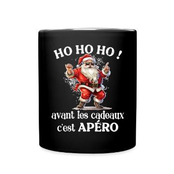 Pull Moche De Noël Humour Père Noel Apéro Cadeau - Mug uni - noir - Devant