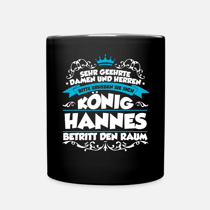 Hannes Name Design - Tasse einfarbig - Schwarz