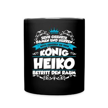 Heiko Name Design - Tasse einfarbig - Schwarz - Vorne