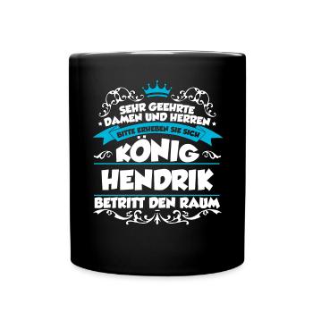 Hendrik Name Design - Tasse einfarbig - Schwarz - Vorne